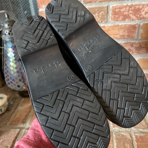 Dansko Patent Leather Psychedelic Colorful Clogs - Picture 10 of 10